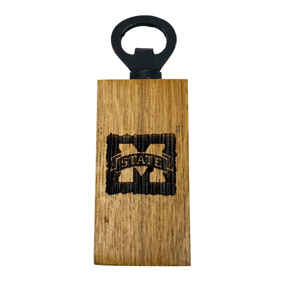Mississippi State Bulldogs Wood Magnetic Bottle Opener MSU NCAA Tailgate Rustic